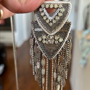 Stella & Dot Silver Fringe Necklace